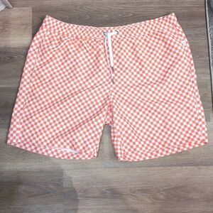 Onia The Charles Orange Print Men's Swim Trunks Sz XXL